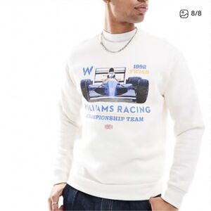 Hollister Mens F1 Graphic Crewneck Sweatshirt Size Large